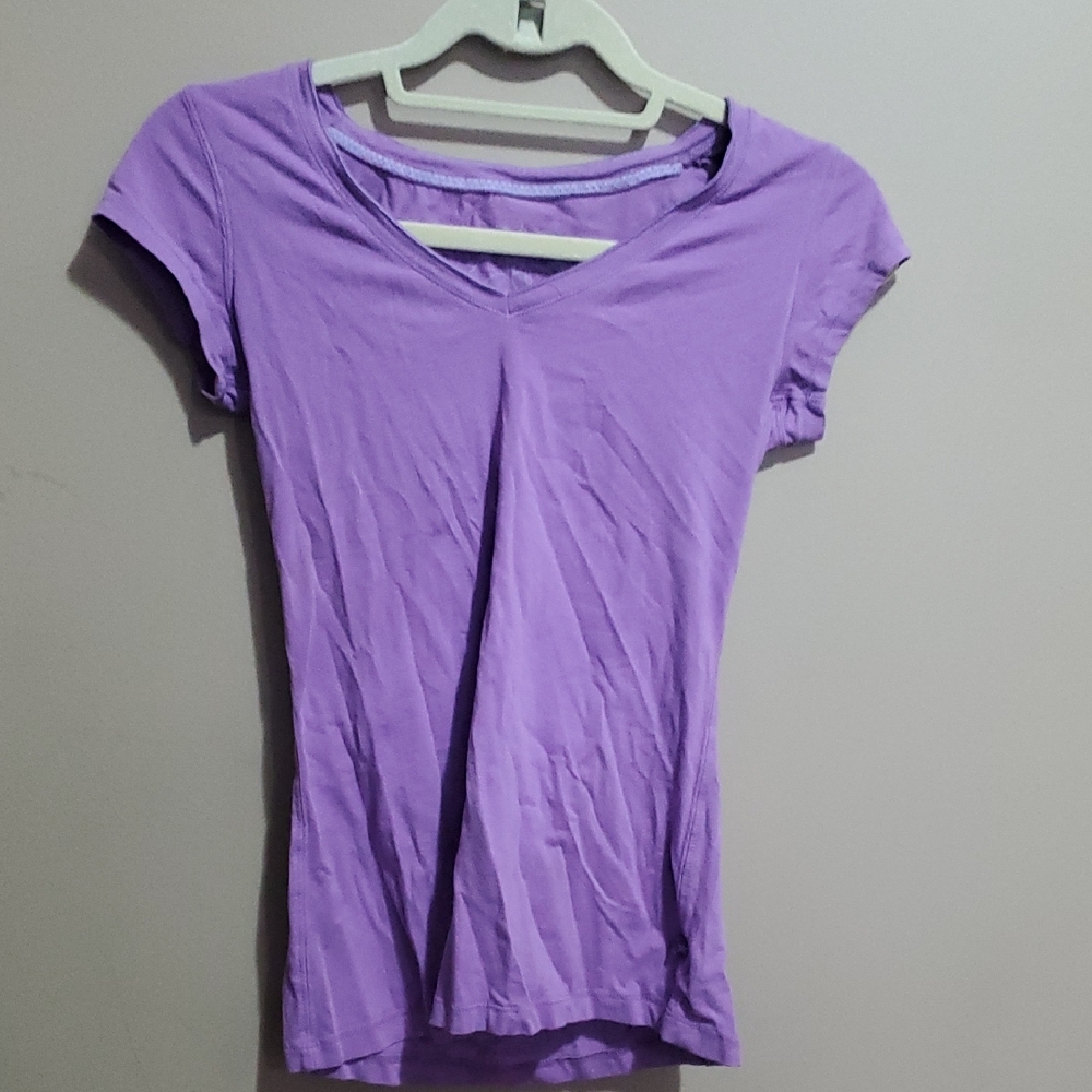 Garage Lavender V-Neck Short Sleeve Tee